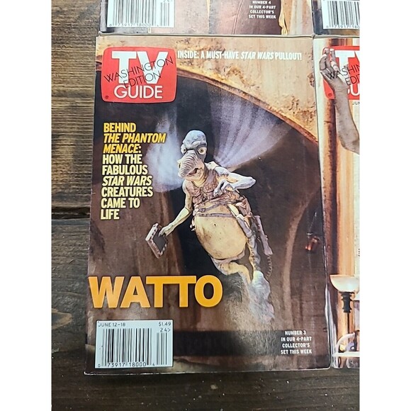 Vintage Star Wars Vintage TV Guide Lot 1999 STAR WARS Cover Lot Of 4 - Picture 4 of 10